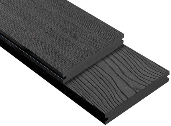 Террасная доска ДПК Outdoor 3D полнотелая STORM/OCEAN BLACK черная купить в Михайловке