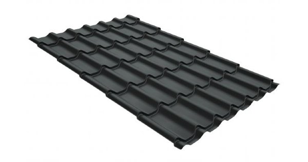 Металлочерепица классик GL 0,5 GreenCoat Pural Matt RR 23 темно-серый (RAL 7024 мокрый асфальт) купить в Михайловке