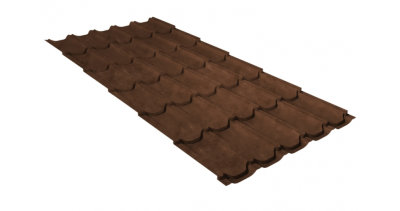 Металлочерепица квинта плюс 0,45 Safari Twincolor Brown
