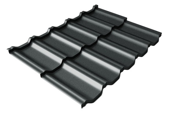 Металлочерепица модульная Квинта Uno Grand Line c 3D резом 0,5 Satin RAL 7016 антрацитово-серый купить в Михайловке