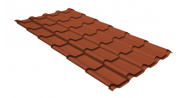 Металлочерепица камея GL 0,5 GreenCoat Pural Matt RR 750 кирпично-красный (RAL 8004 терракота) купить в Михайловке