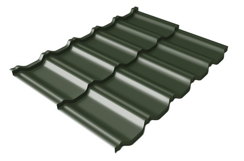 Металлочерепица модульная Квинта Uno Grand Line c 3D резом 0,5 GreenСoat Pural RR 11 темно-зеленый (RAL 6020 хромовая зелень) купить в Михайловке
