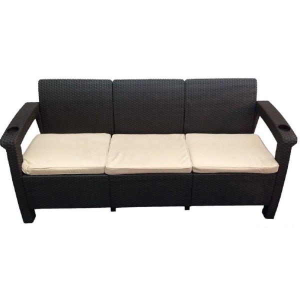 Трёхместный диван  Yalta Sofa 3 Seat венге купить в Михайловке