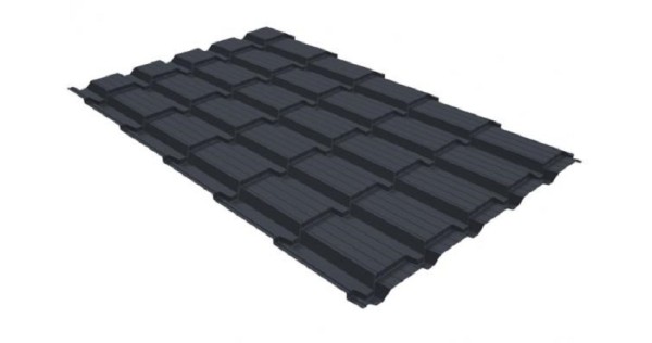 Металлочерепица GL квадро профи 0,5 GreenCoat Pural RR 23 темно-серый (RAL 7024) мокрый асфальт купить в Михайловке