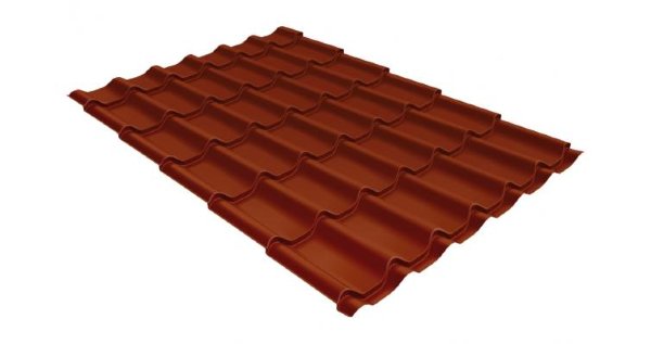 Металлочерепица классик GL 0,5 Velur20 RAL 8004 терракота купить в Михайловке